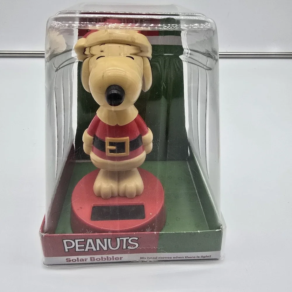 Peanuts Snoopy Santa Solar Bobbler Tested Working Christmas Gift‎ Collectible